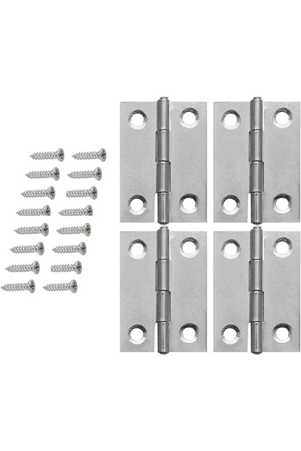 Door Hinge Folding Butt Hinges for Cupboard Cabinet Windows Door with Screws (4, 1 Inch)