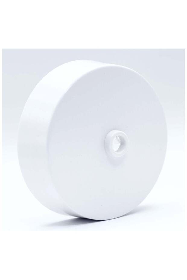 Ceiling Rose Light Fitting, White Satin Moulded, 3” Diameter