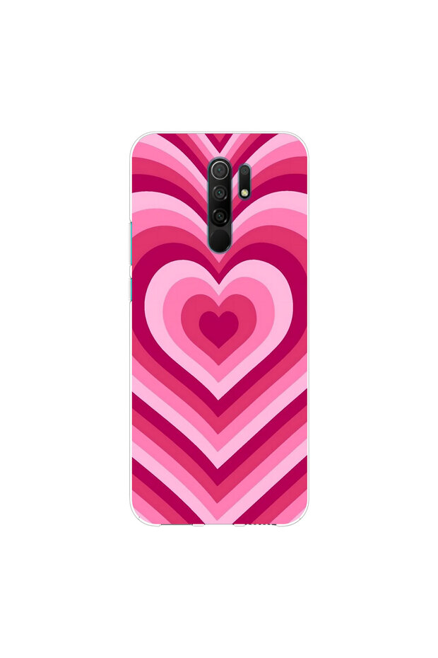 حافظة شفافة متوافقة مع Redmi 9 بتصميم Heart 1