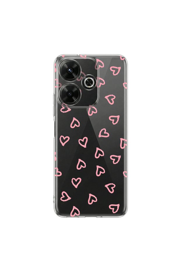 حافظة شفافة متوافقة مع Redmi 13 بتصميم Heart 7