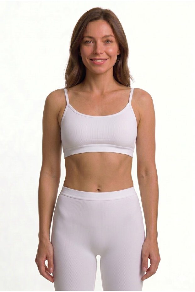Women's Seamless Sports Bra with Pads, Gathering Effect, Thin Straps, Bustier