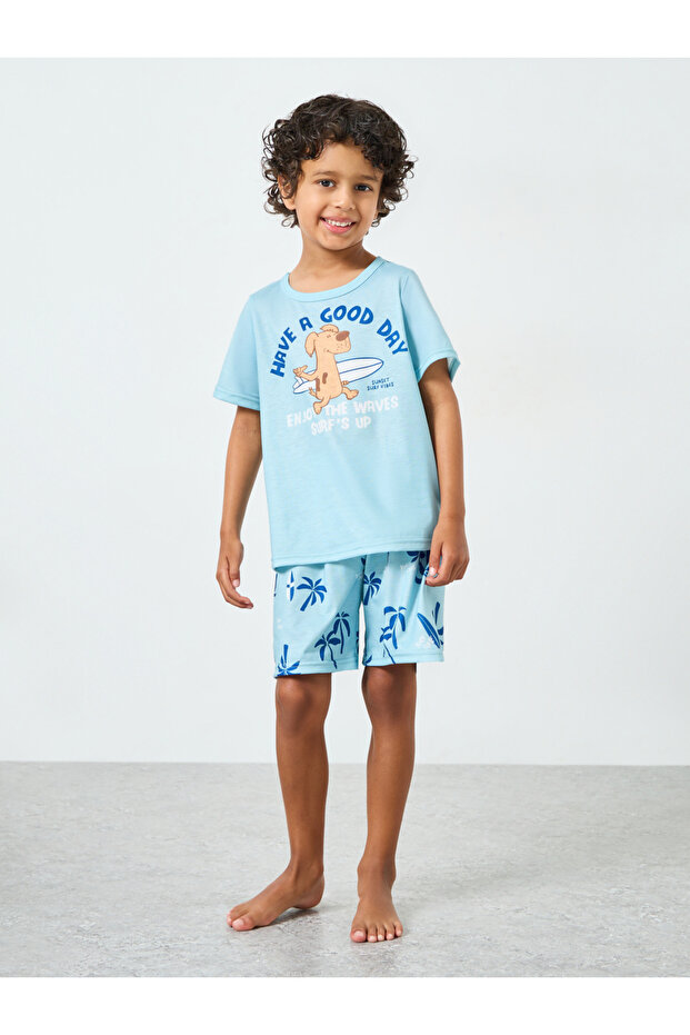 Boys Graphic Print T-Shirt and Shorts Set