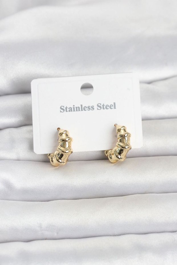 316L Steel Gold Color Hoop Model Women's Earrings