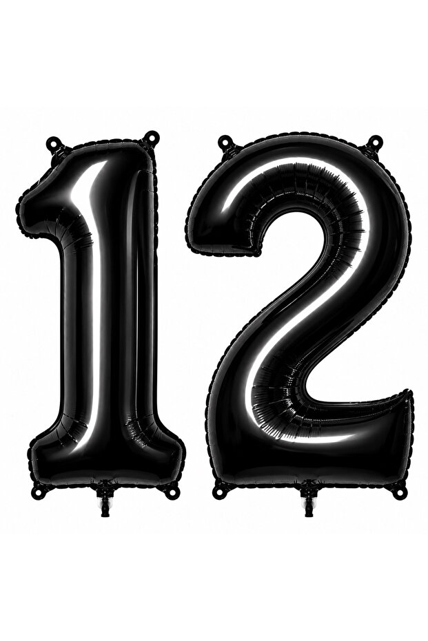 12 بالون فويلو أسود اللون (76 سم)