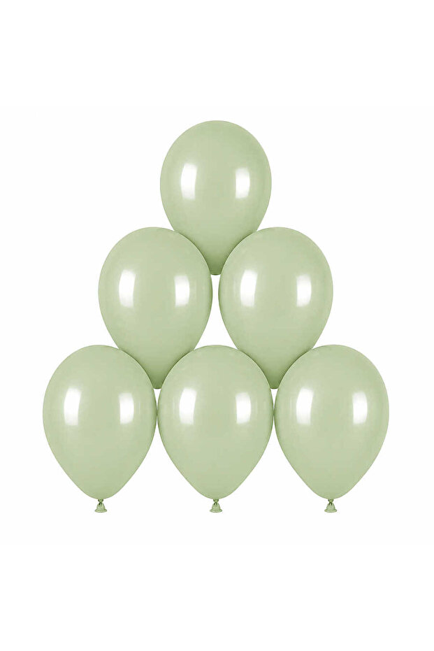 Green Color Latex Macaron Balloon (30 cm) - 6 Pieces