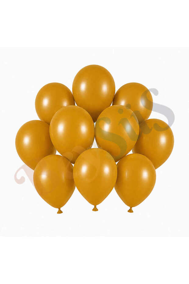 Turmeric Color Latex Retro Balloon (13 cm) - 10 Pieces