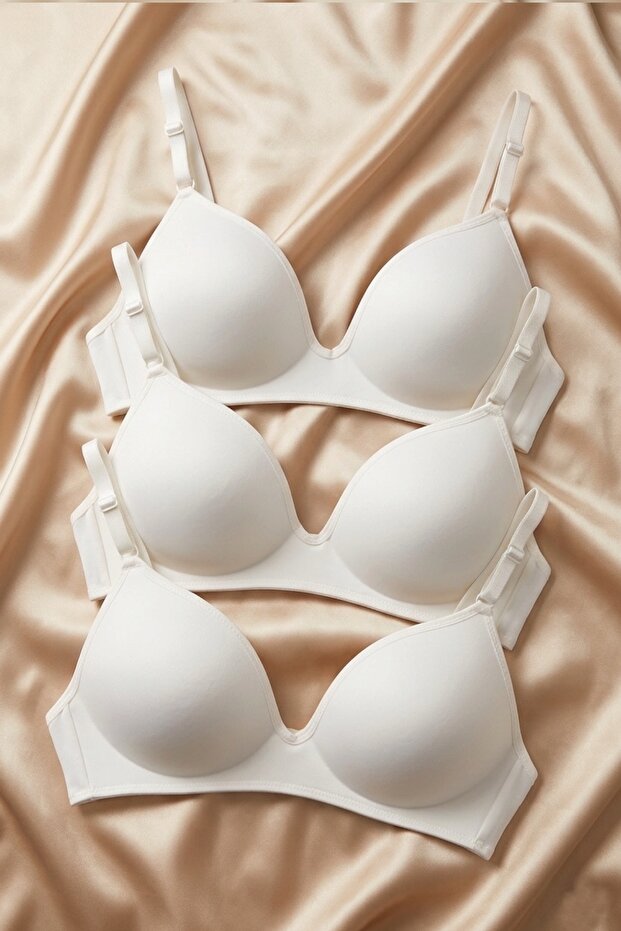 Women's Padded Gathering 3-Piece Bra Set