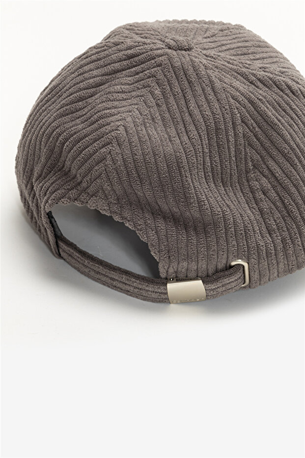 Felt Monogram Patch Cap Erkek Baseball Şapka Gri - 3