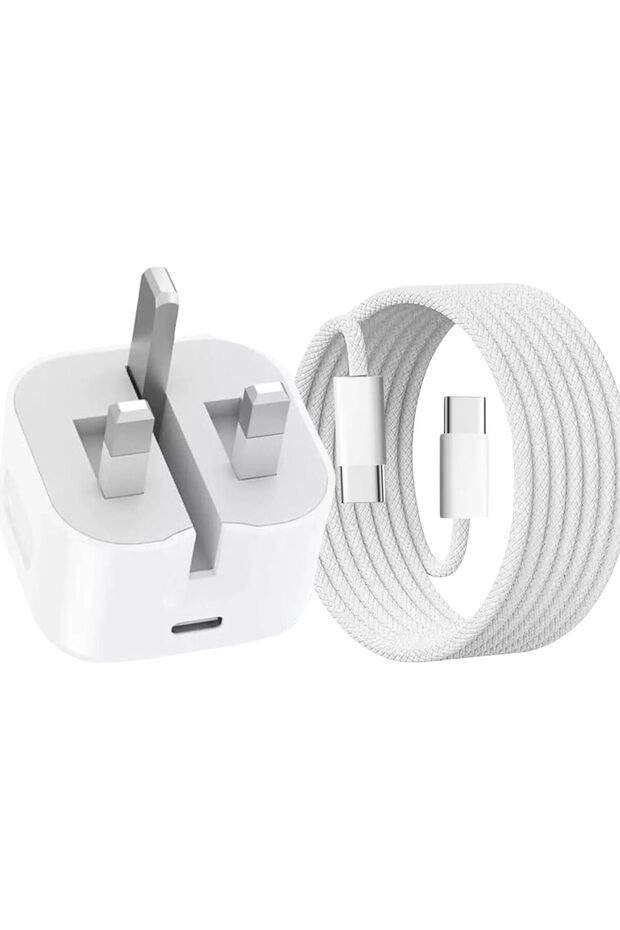 35W USB-C Fast Charger Adapter with USB-C to USB-C Cable for iPhone 12–17 Series