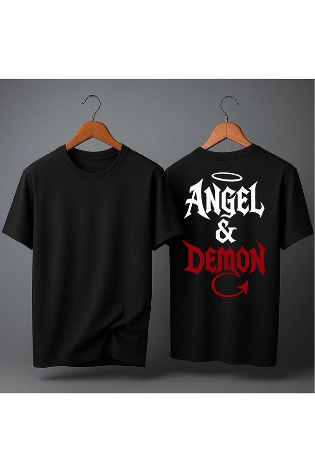 Angel Demon Printed Oversized T-Shirt