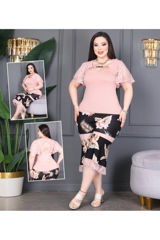 Women's Summer Plus Size Lycra 2-Piece Set