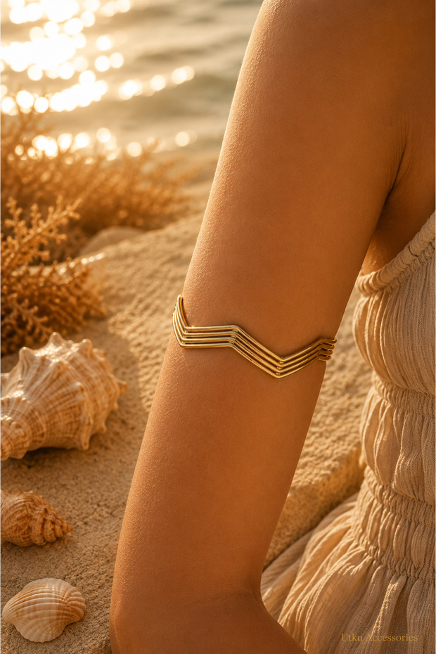Zigzag Gold Steel Pazu Bracelet