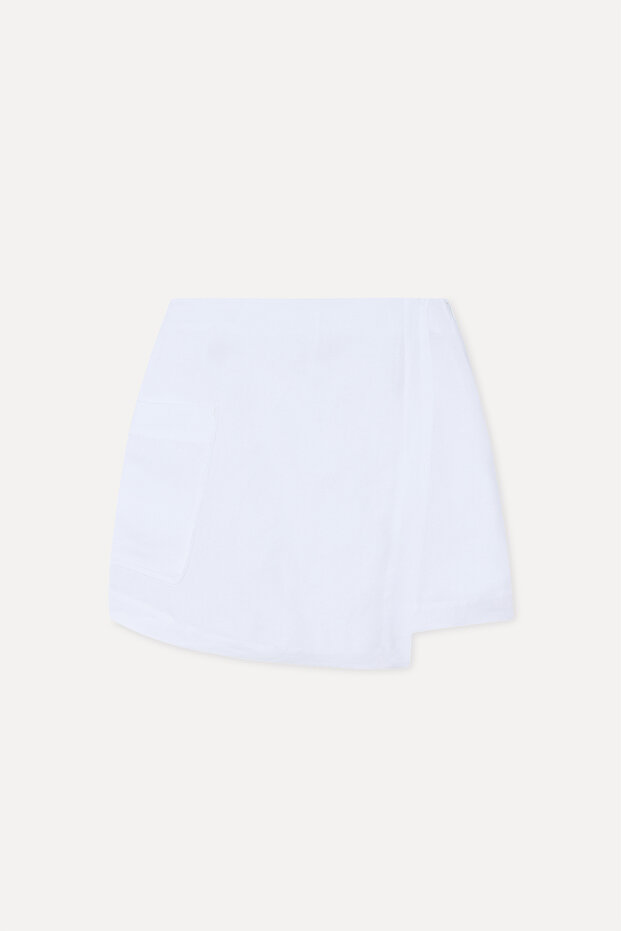 Women's White Linen Shorts Skirt