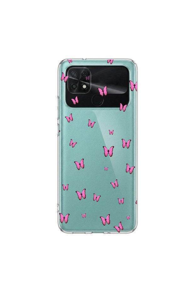 Poco C40 Compatible Butterfly 3 Design Transparent Case