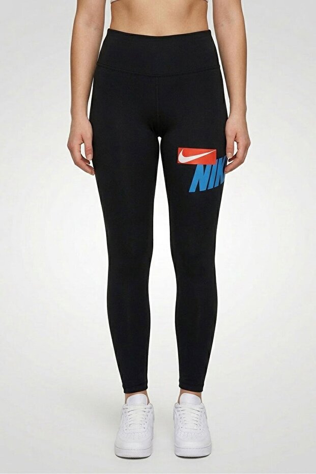 Women Tight Fit Brand Logo Training Leggings, Black