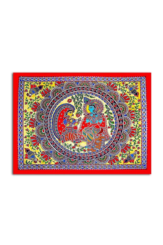 Alayra Madhubani Lord Krishna & Radha Canvas Paintings | | Ready for Framing