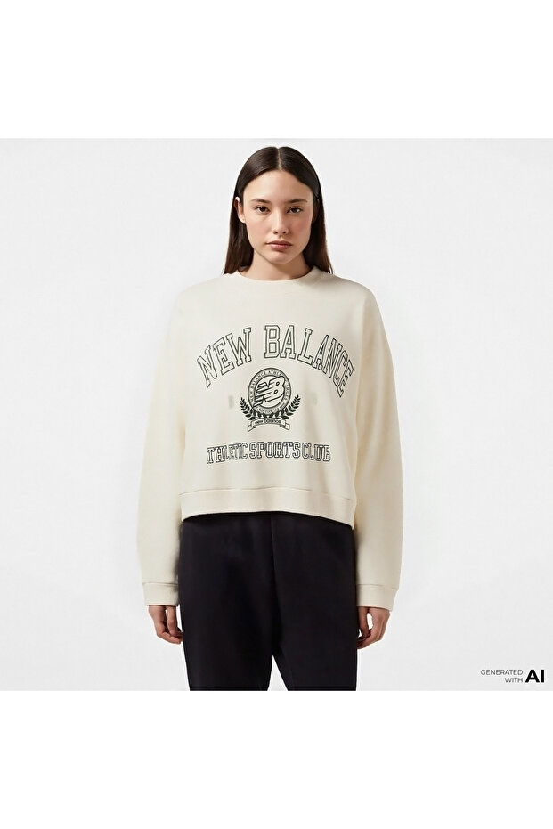 Wnc3404-Sst-Nb White Women's Hooded Collar Sweatshirt