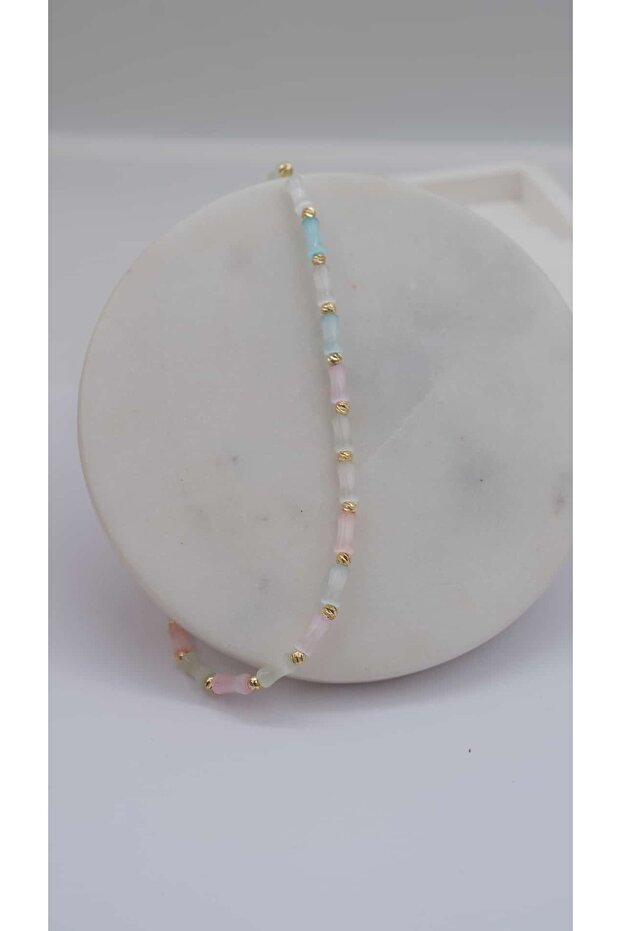 Gold Topçuk Bone Model Acrylic Anklet