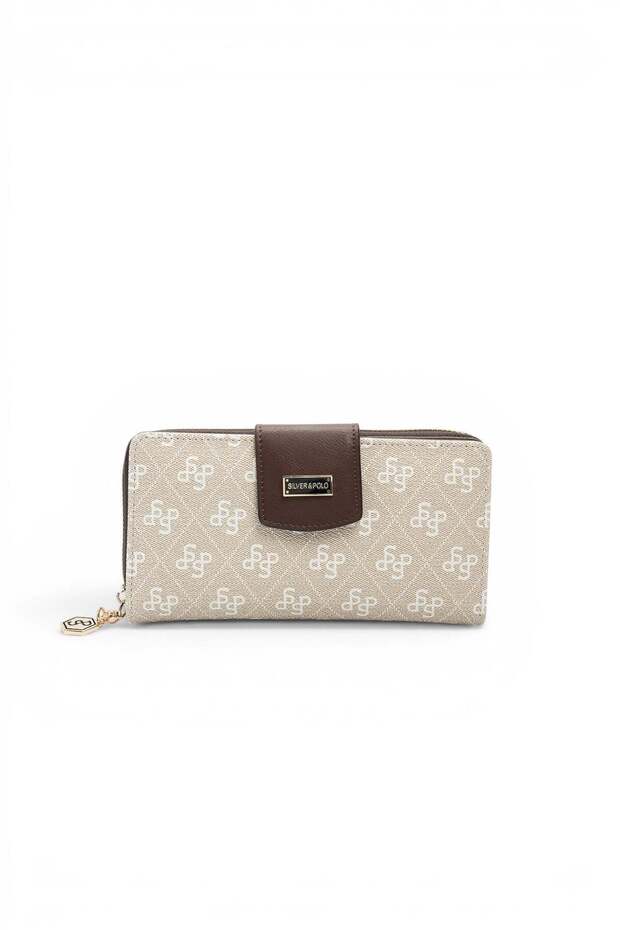 Stone - Brown Monogram Women's Wallet and Card Holder Sp928
