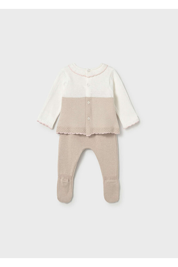 Baby Girl Knitted Booties Top and Bottom Set 1594