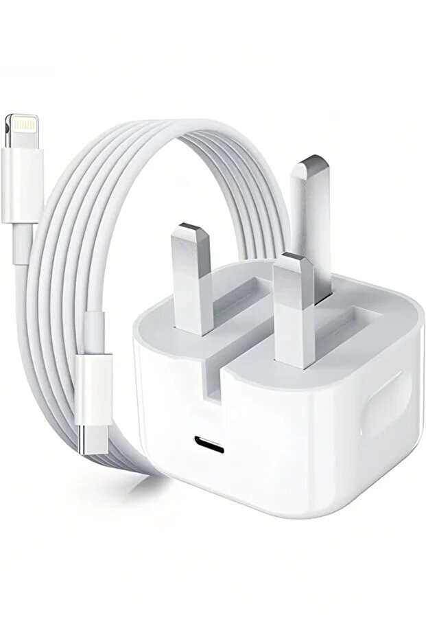 طقم شحن سريع للآيفون – مع كابل USB-C متر واحد أبيض، أصلي وعملي