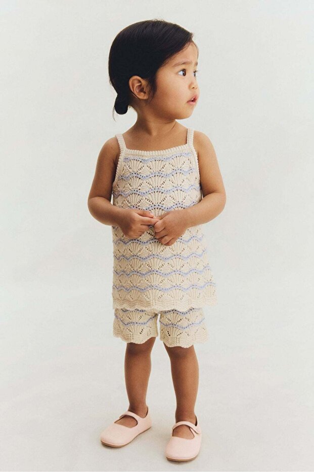 2-piece pointelle-knit cotton set