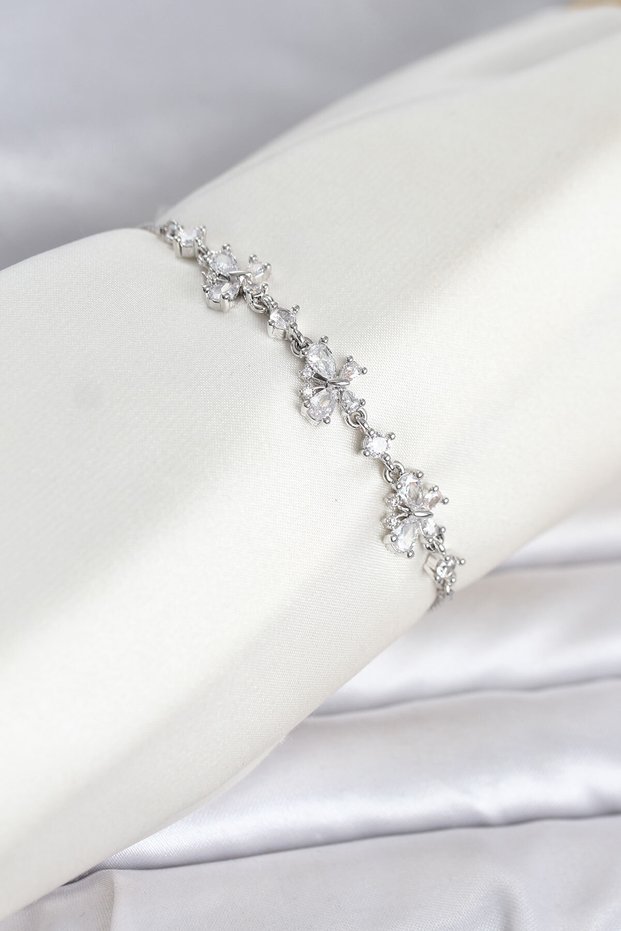Silver Color Brass Model Elevator Model Women's Bracelet