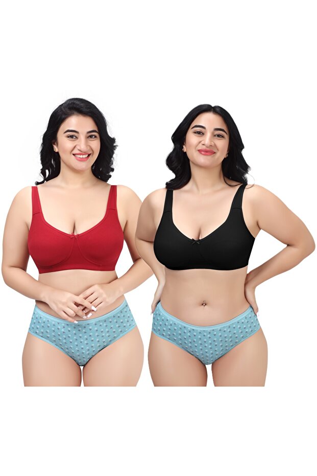 Women's Bra D Cup Cotton Lycra Soft Stretch Minimizer Seamless Full Coverage Non-Padded Wire-Free