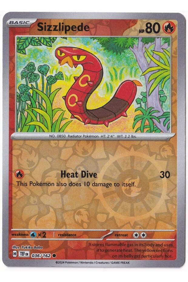 Sizzlipede [Reverse Holo] 036/162 - Temporal Forces - Card (Mint)