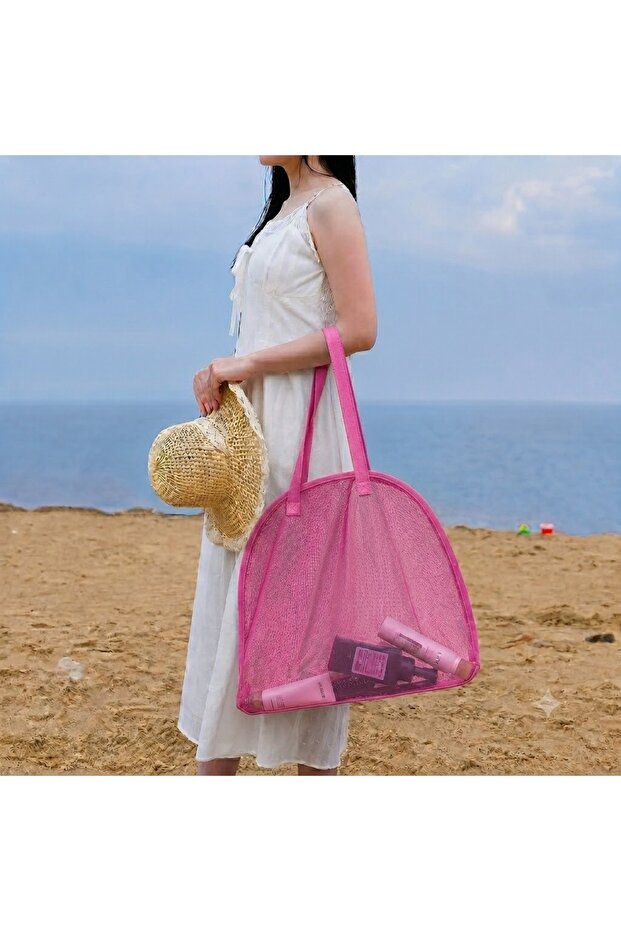 Transparent Mesh Plain Model Beach Bag, Beach Toy, Holiday Sea Beach Bag