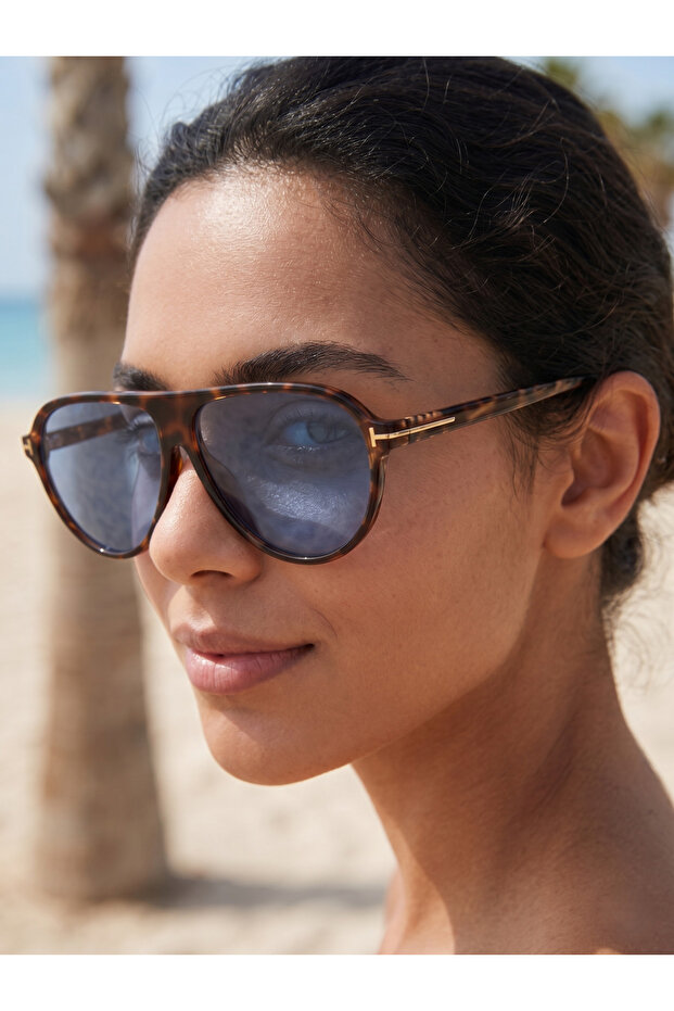 Leopard to Blue Drip Model Uv400 Sunglasses