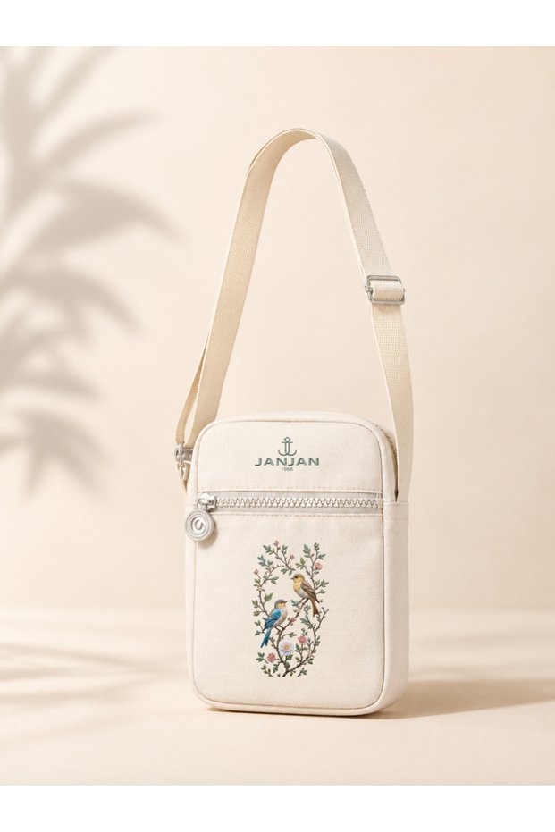 Women's Crossbody Chest and Shoulder Bag, Phone Wallet Bag, Cream Bag, Women's Walking Bag, Cream Canvas Women's Crossbody Bag, Waterproof, Women's Travel Bag, Women's Phone Bag