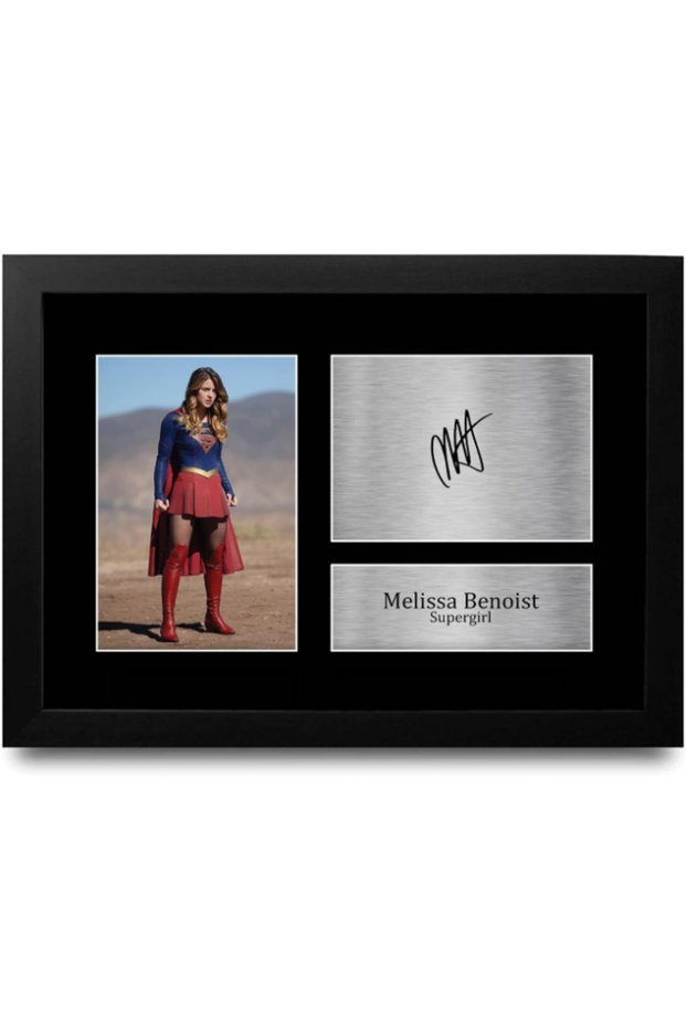 FR A4 Melissa Benoist Supergirl Gifts Printed Signed Autograph Picture for TV Show Fans - A4 Framed