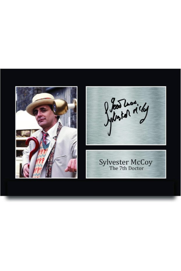 A4 Sylvester McCoy Dr Who Seventh Doctor Gifts Printed Signed Autograph Picture for TV Show Fans - A4