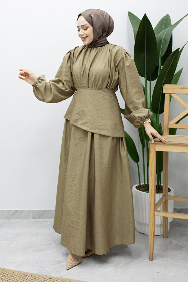 Sahra Mobile Belted Dress Tsd260237 Khaki