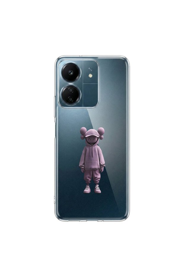 Redmi 13C Compatible No Face 4 Design Transparent Case