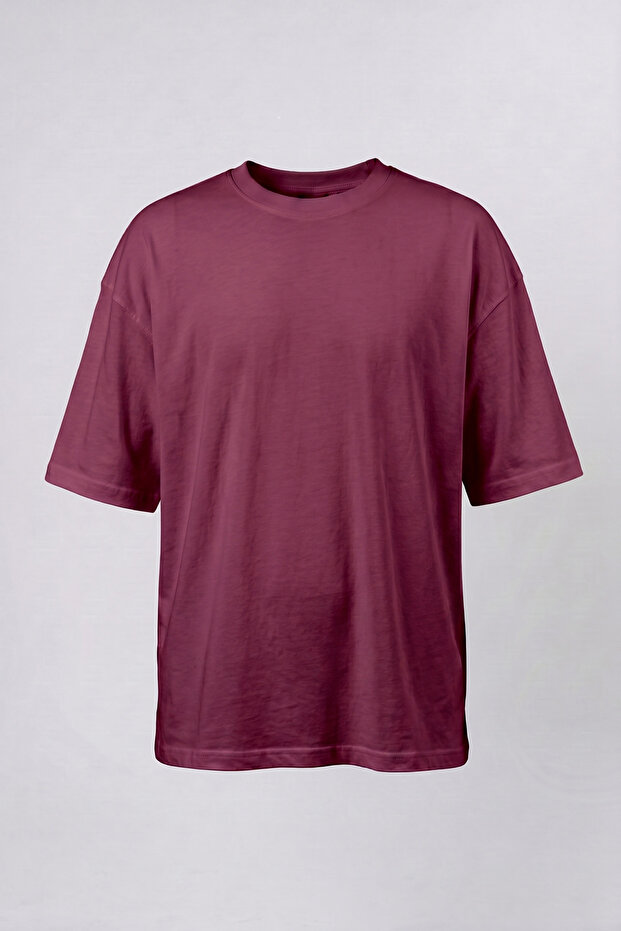Tricou Basic Oversized Cireșiu - 4