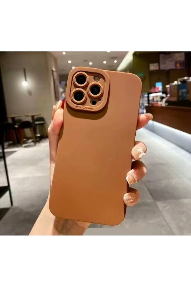 iPhone 15 Pro Brown Plain Silicone Case