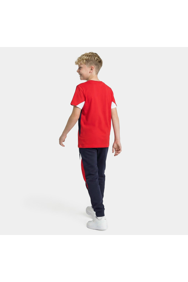 Crew Neck Short Sleeves T-shirt with Colourblock Design - 3