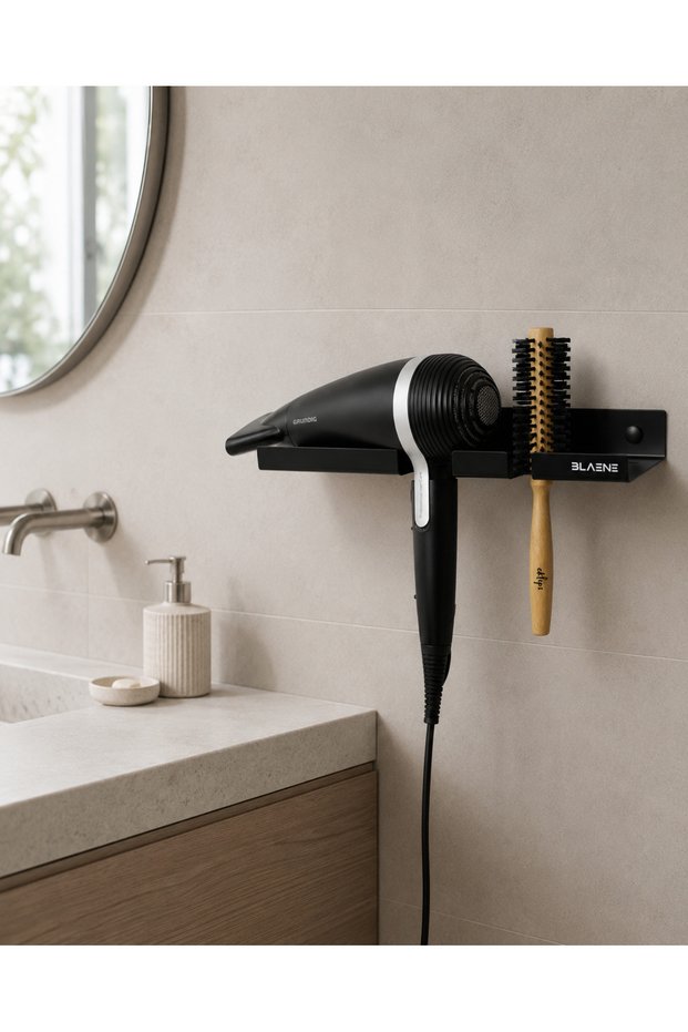 304 Stainless Steel No-Punch Mounting Adhesive and Screw Blow Dry and Care Station - Bth-010