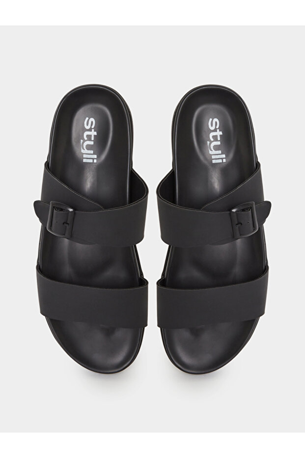 Men Solid Buckled Flat Sandals - 5