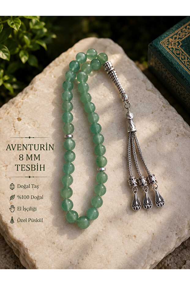 Father's Day Aventurine Prayer Beads 33 Pieces 8 mm