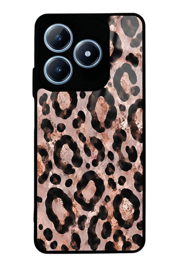 Realme C63 Rose Gold Leopard Design Glossy Phone Case
