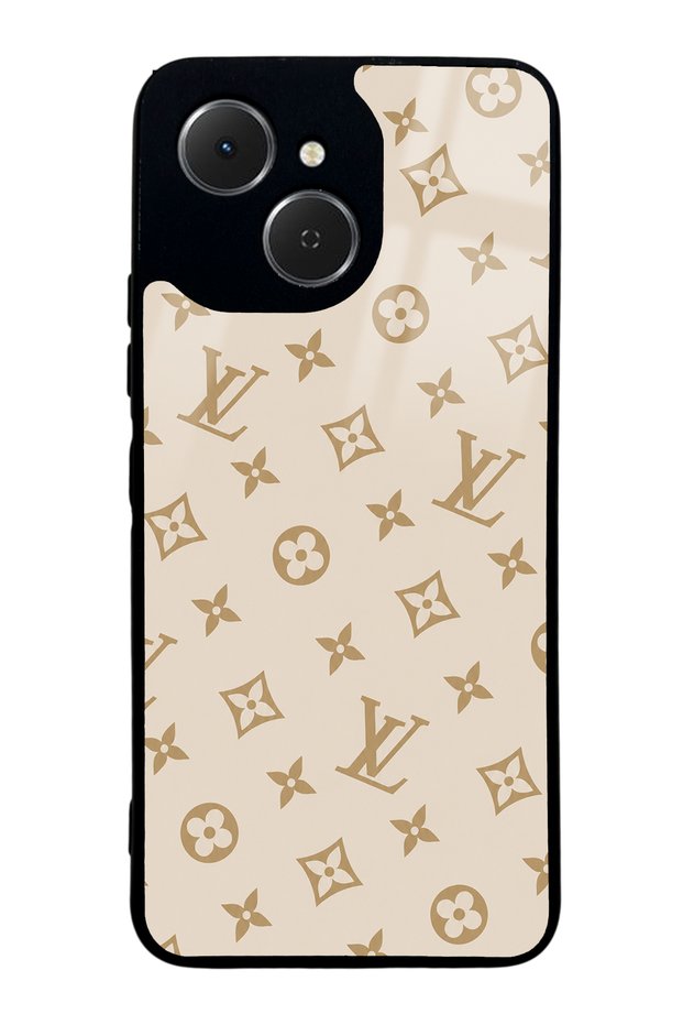 Tecno Spark 40C Glossy Phone Case with Cream Lv Design