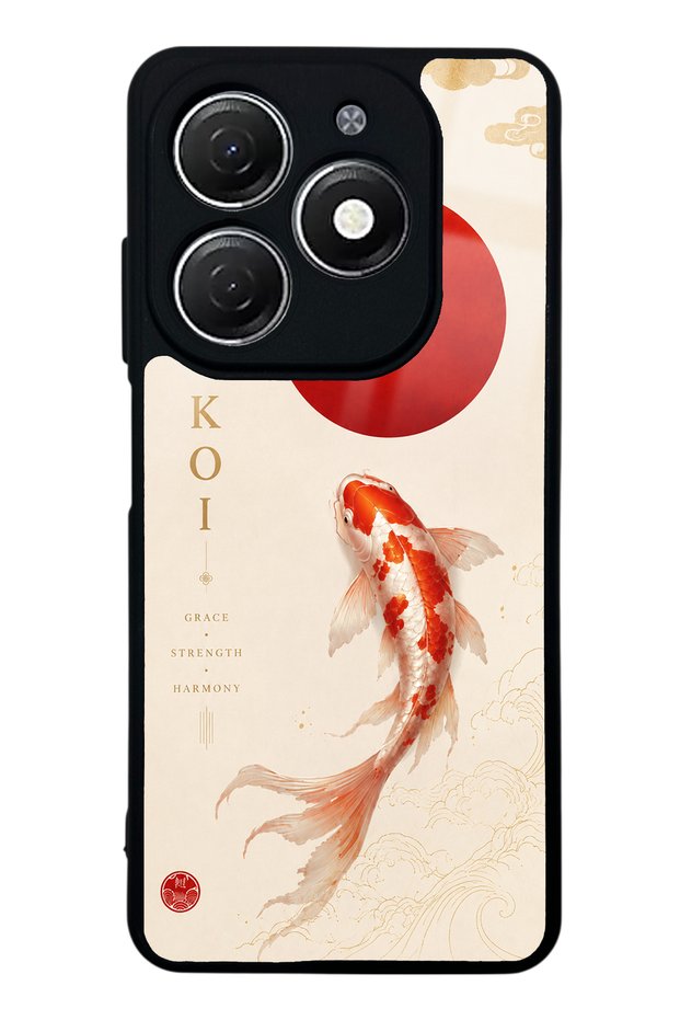 Tecno Spark 20 Minimal Koi Grace Design Glossy Phone Case