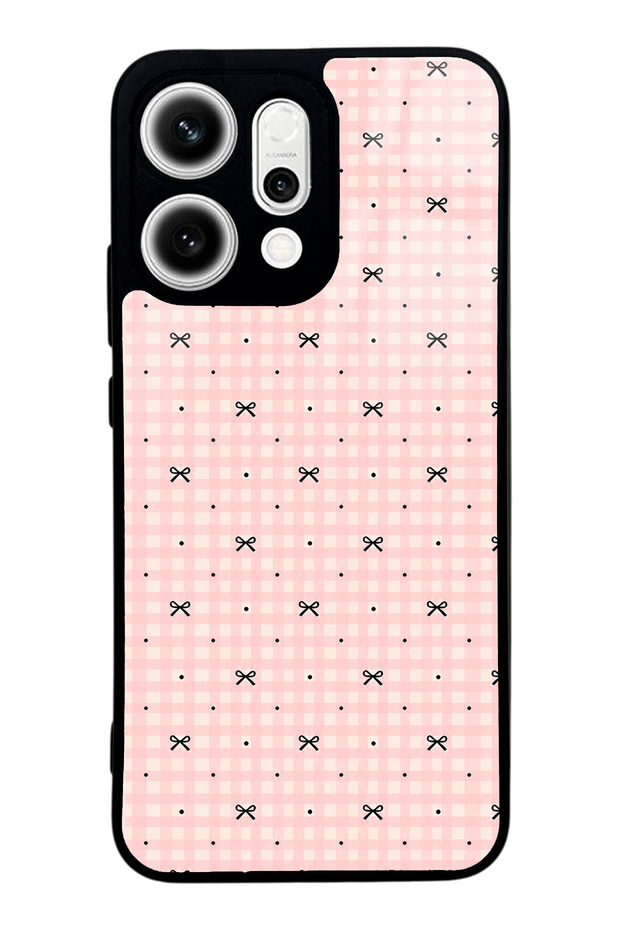 Oppo Reno 14 Pink Coquette Pattern Design Glossy Phone Case