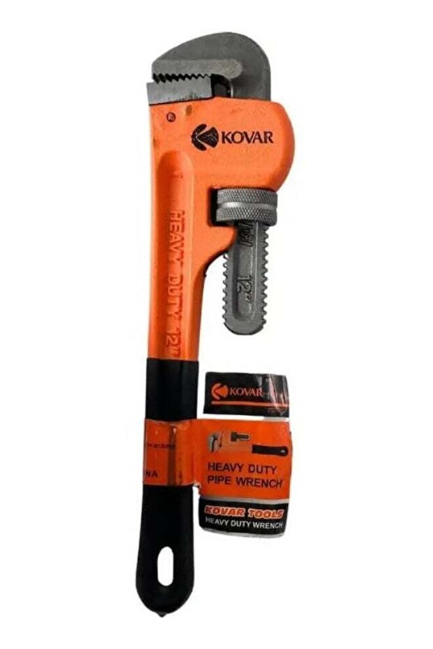 Heavy Duty Adjustable Rubber Grip Pipe Wrench- 12Inch