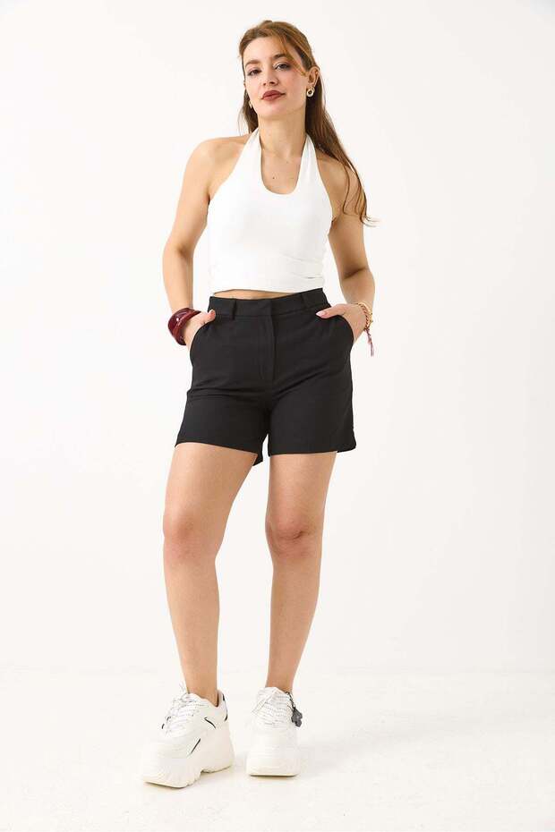 Women's Linen Look Shorts Black