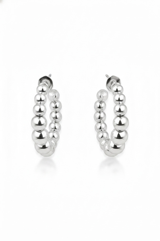 White Color Brass Bulk Hoop Earrings - Women's Earrings