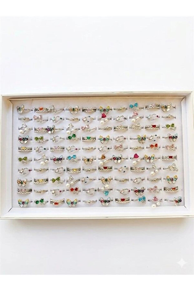 12-piece princess ring set - silver